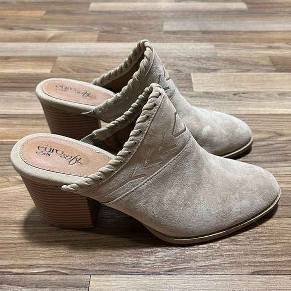 Eurosoft by Sofft Women's Sandy Mule‎ Shoe Mist Grey Suede Size 10M - Picture 5 of 11